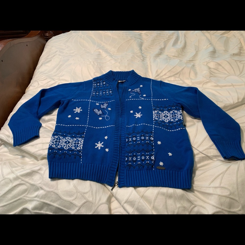 Northern Reflections zipper cardigan, XL Blue